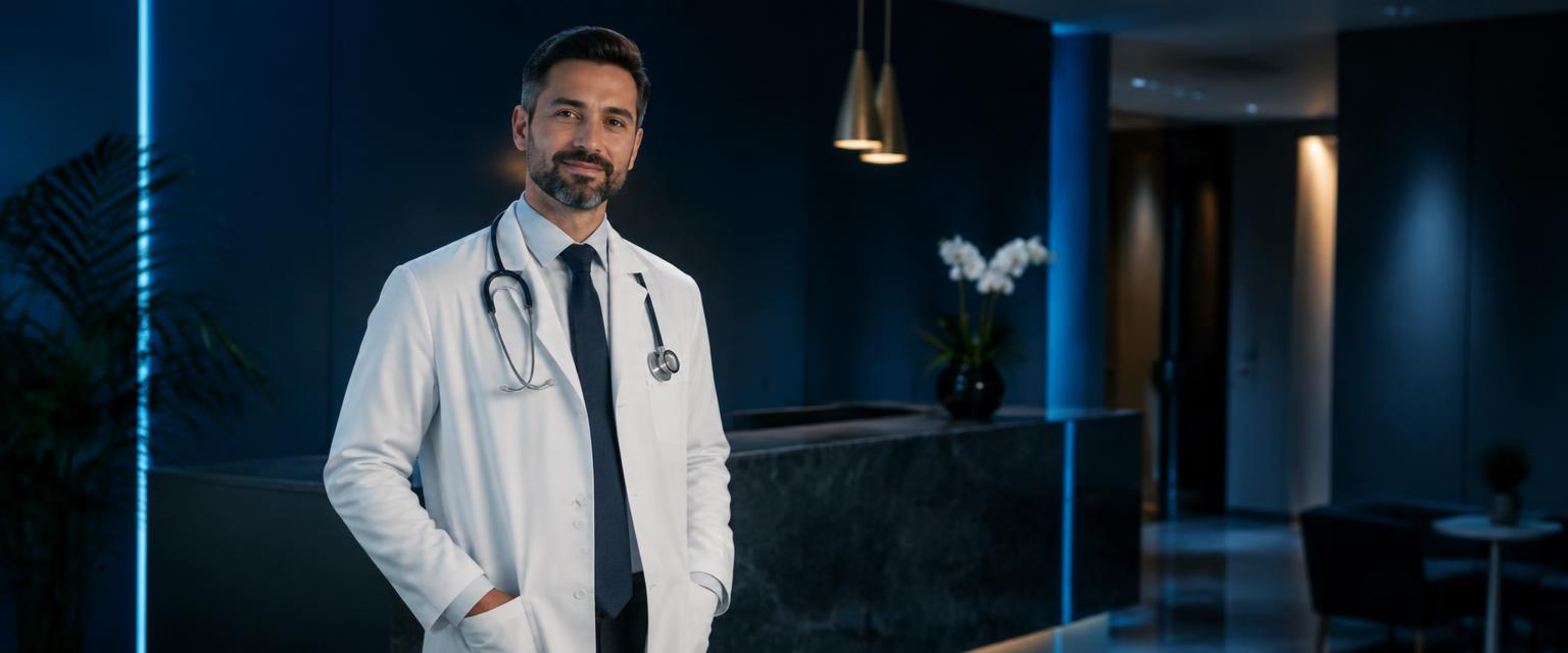 Médico em ambiente de clínica